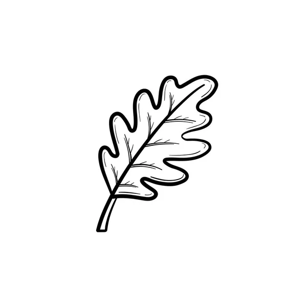 オークの葉の手描きのスケッチ アイコン. — ストックベクタ