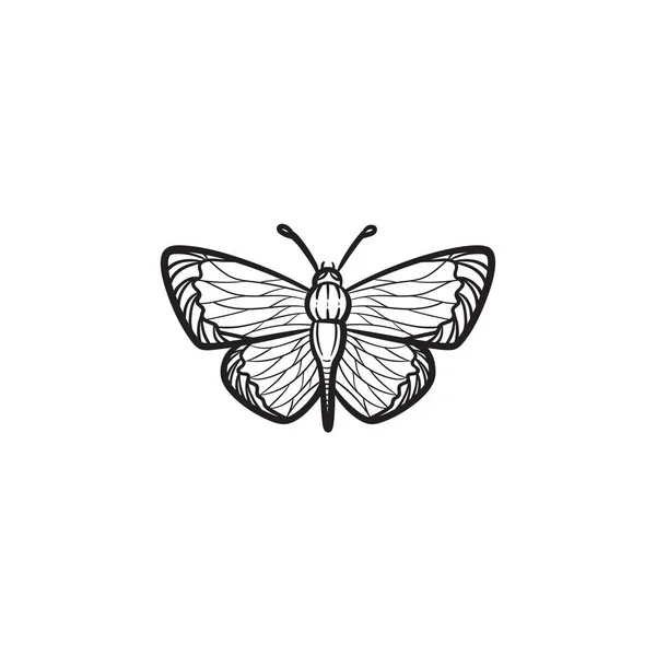 Butterfly hand drawn sketch icon. — Stock Vector