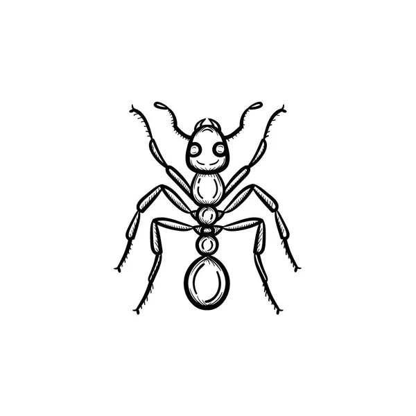 Ant の手描きのスケッチ アイコン. — ストックベクタ