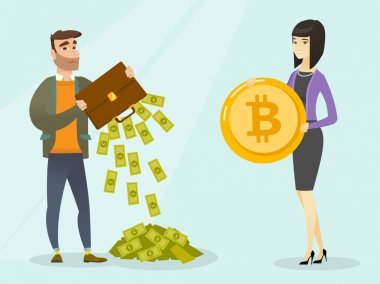 Beyaz adam ihtiyacı olan bitcoins ödeme yapmak için.