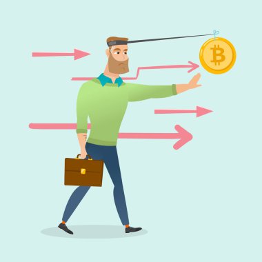 İşadamı olta üzerinde bitcoin yakalamaya çalışıyor