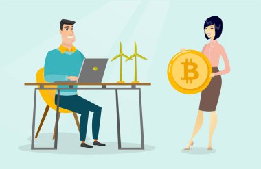 Bitcoins yeşil teknoloji yatırım kadın.