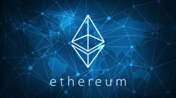 Ethereum symbool op futuristische hud banner. — Stockfoto