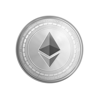 Gümüş ethereum sikke simge.