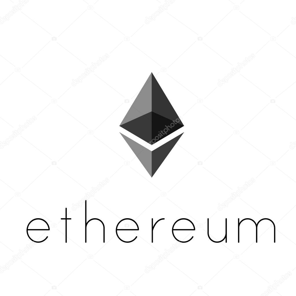 Ethereum coin symbol logo.