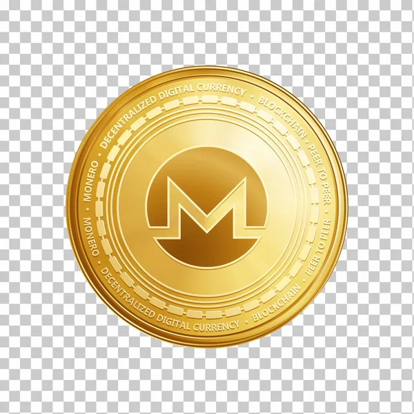 Goldenes Ethereum-Blockchain-Münzsymbol. — Stockvektor