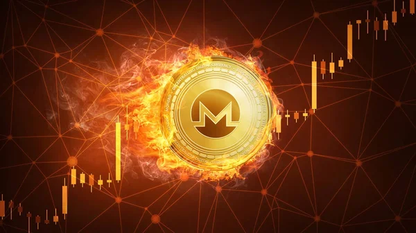 火ブル株価チャートで Monero コイン. — ストック写真