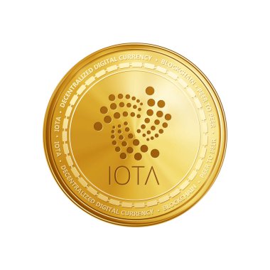 Altın Iota blockchain sikke simge.