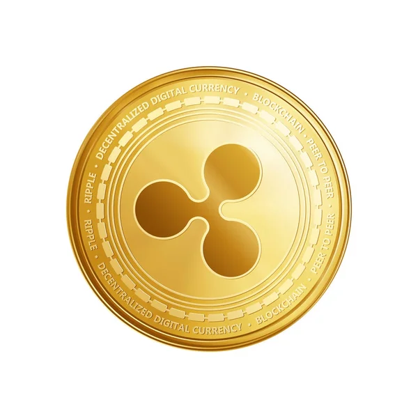 Złoty symbol monety marszczyć blockchain. — Wektor stockowy