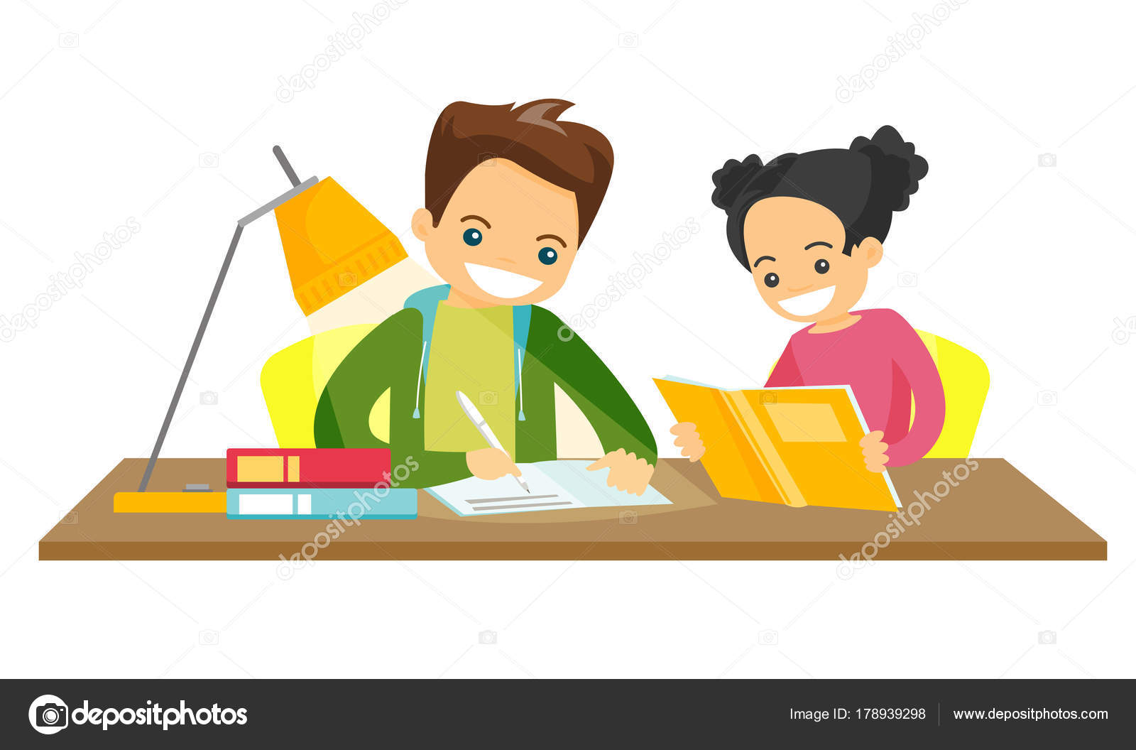 642 Kid Doing Homework Vector Images Free Royalty Free Kid Doing Homework Vectors Depositphotos