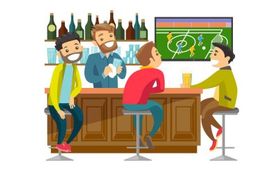 Beyaz insanlar Futbol Spor barında izliyor.