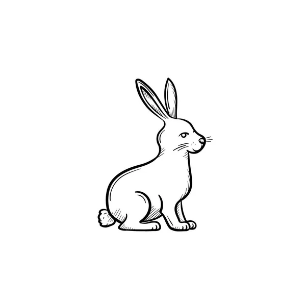 Conejo dibujado a mano icono del boceto . — Archivo Imágenes Vectoriales