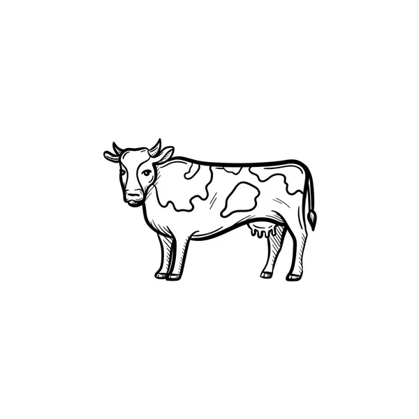 Αγελάδα χέρι συρμένο σκίτσο εικονίδιο. — Διανυσματικό Αρχείο