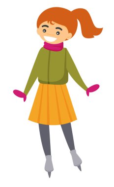 Beyaz beyaz kadın buz pistinde açık buz pateni.