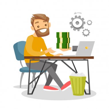 Online iş para kazanç iş adamı.