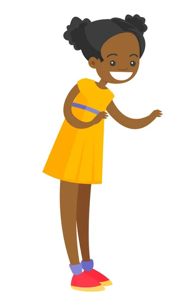 Full length of little african-american girl standing. — Stock Vector