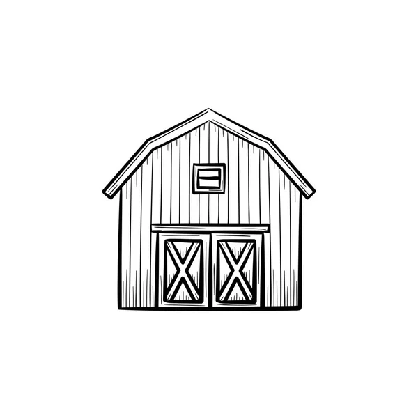 Fazenda celeiro mão desenhado ícone esboço . —  Vetores de Stock
