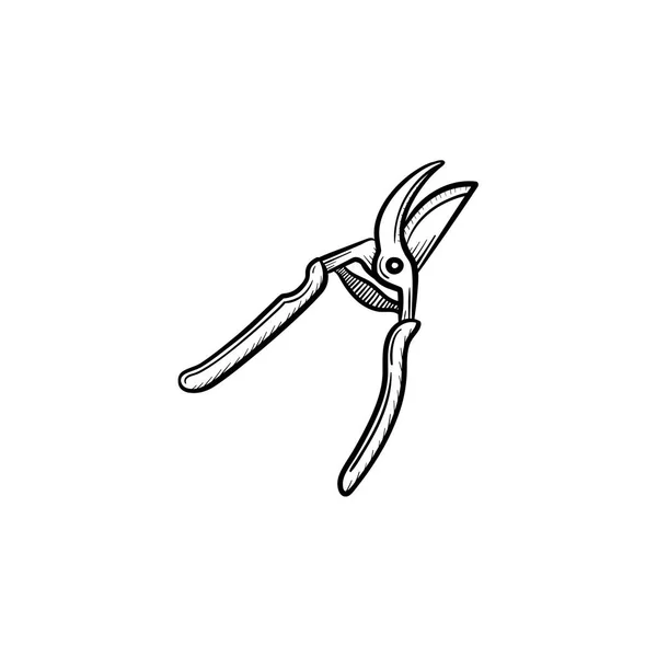 Garden pruner hand drawn sketch icon. — Stock Vector