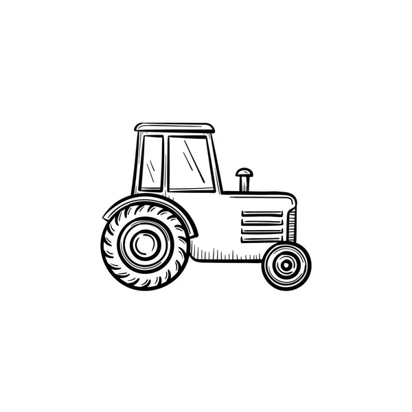 Tractor dibujado a mano icono de boceto . — Vector de stock