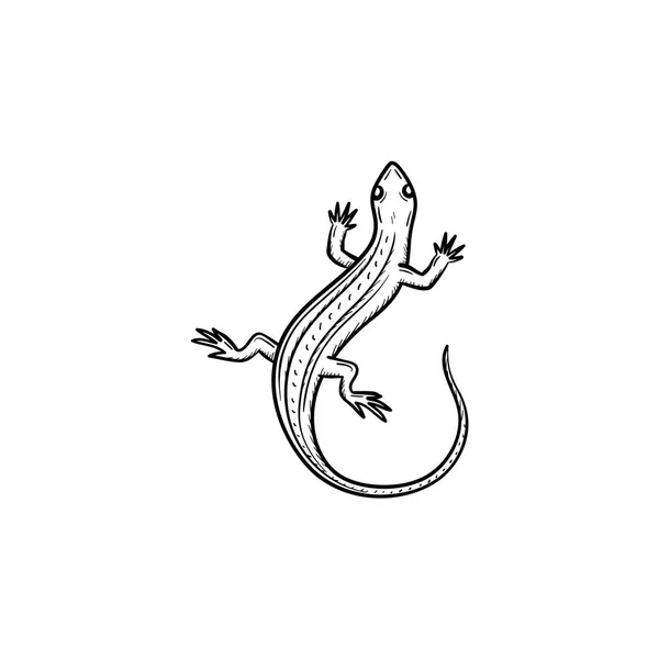 Salamandra dibujado a mano icono del boceto . — Vector de stock