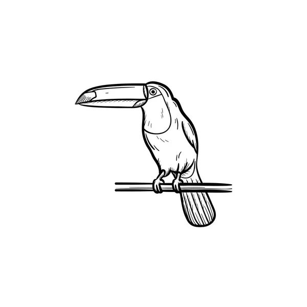 Toucan χέρι συρμένο σκίτσο εικονίδιο. — Διανυσματικό Αρχείο