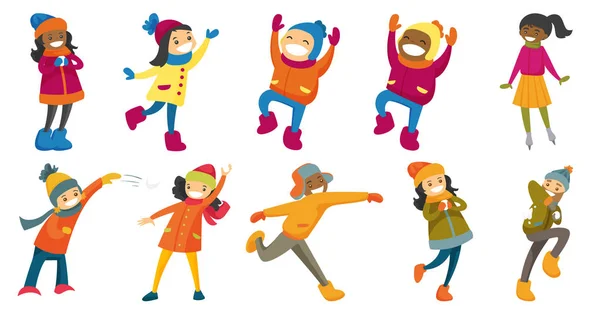 Multicultural people vector illustrations set. — Stock Illustration Multicultural people vector illustrations set. Royalty Free Stock Illustrations