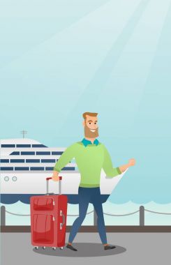 Yolcu cruise liner bir çanta ile gider