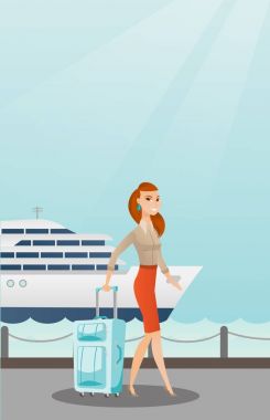 Yolcu cruise liner bir çanta ile gider