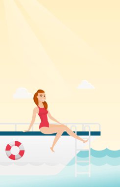 Yatta bronzlaşma genç Kafkas kadın.