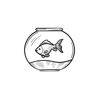 Fishbowl el çizilmiş kroki simgesi.