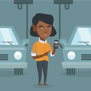 Araba için otomatik montaj hattı kontrol işçi