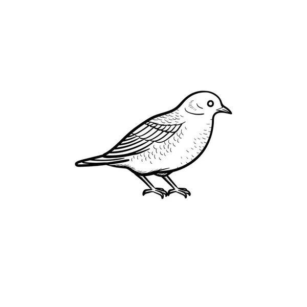 Uccello disegnato a mano icona schizzo . — Vettoriale Stock