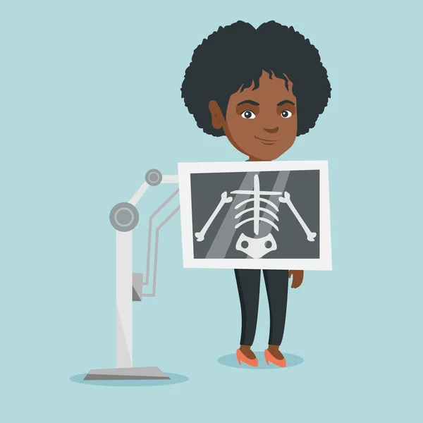 Mujer africana joven durante el procedimiento de rayos X . — Archivo Imágenes Vectoriales