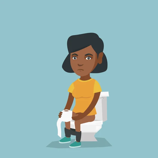 Femme souffrant de diarrhée ou de constipation . — Image vectorielle