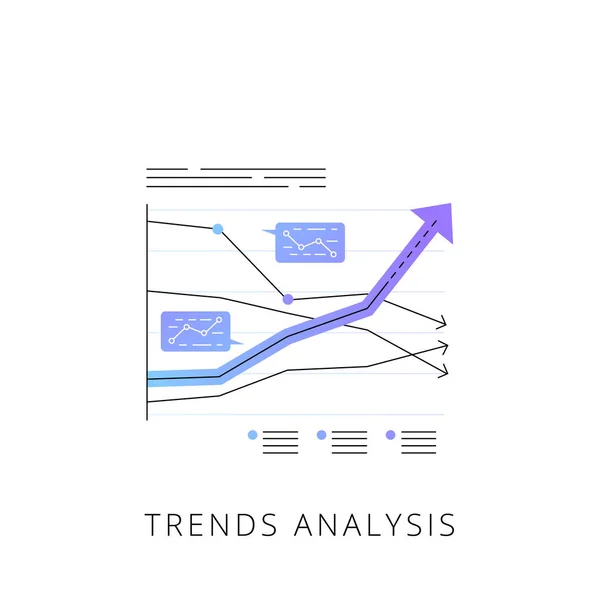 Neon trends analysis vector line icon. — Stock Vector
