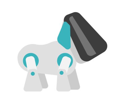 Cyber köpek vektör karikatür çizim.