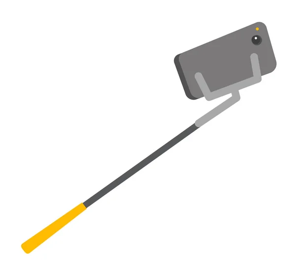 Smartphone en la ilustración vectorial selfie stick . — Vector de stock