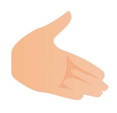 Sol palm el vektör karikatür çizim.