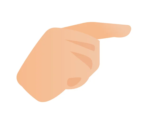 Human hand with index finger pointing to the side. — Stock Vector