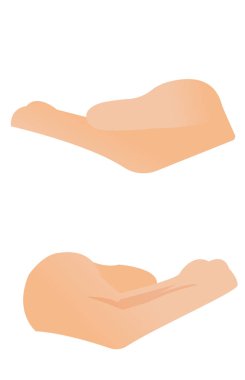 Boş avuç el jest vektör çizim.