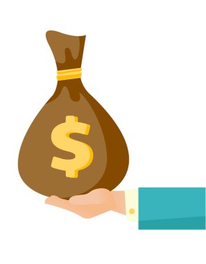 Para çantasını tutan işadamı el.