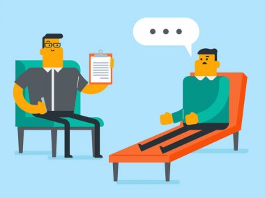 Hasta ile oturum sahip beyaz psikolog