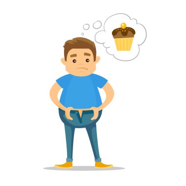 Şişman beyaz beyaz adam cupcake hakkında rüya.