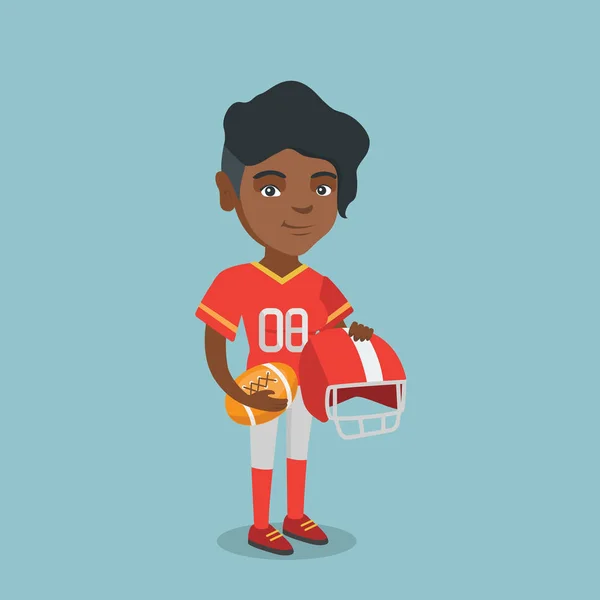 Young african-american female rugby player. — Stock Vector