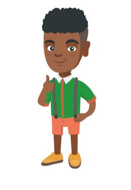 Afrikalı-Amerikalı küçük çocuk başparmak giving yukarıya.