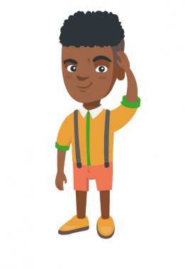 Kafa çizilmemesi karışık Afro-Amerikan çocuk.