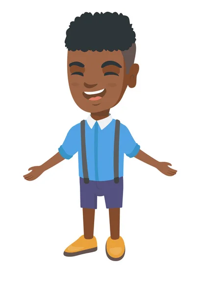 Afro-Amerikaanse vrolijke jongen lachen. — Stockvector