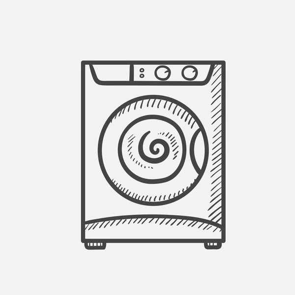 Máquina de lavar mão desenhado ícone esboço . — Vetor de Stock