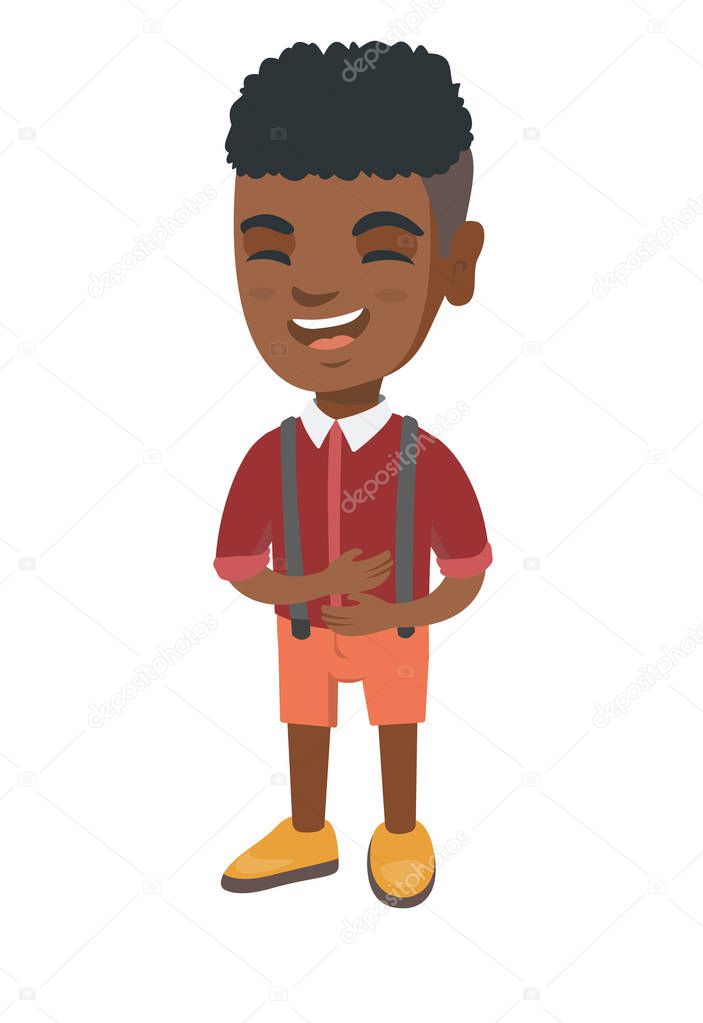 African-american cheerful boy laughing.