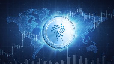 Iota nakit para boğa hisse senedi grafiği hud zemin üzerine.